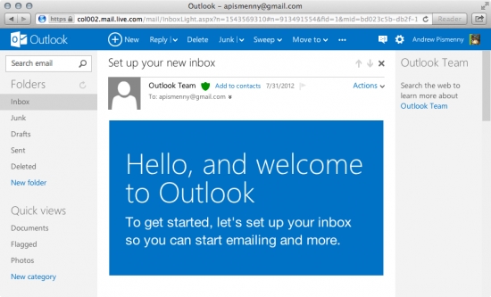 Первый взгляд на Outlook.com — новую веб-почту Microsoft
