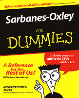 Jill Gilbert Welytok. Sarbanes-Oxley For Dummies
Джилл Гилберт Велиток. Сарбейнс-Оксли для чайников.
Изд-во Wiley, 2006, 364 стр.